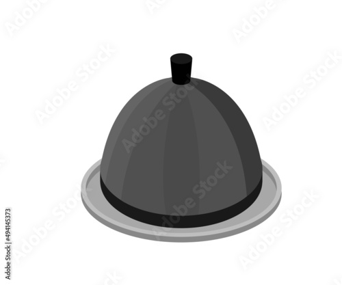Isometric style illustration of a tray with a lid