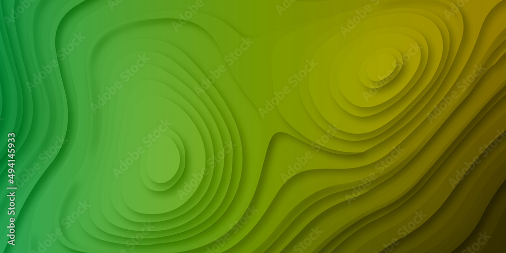 Abstract green background with lines . Modern and geometric design with Papercut multi layers 3D orange color texture vector background. Gradient paper cut topography map relief vector design . Abstract green background with lines . Modern and geometric design with Papercut multi layers 3D orange color texture vector background. Gradient paper cut topography map relief vector design .
