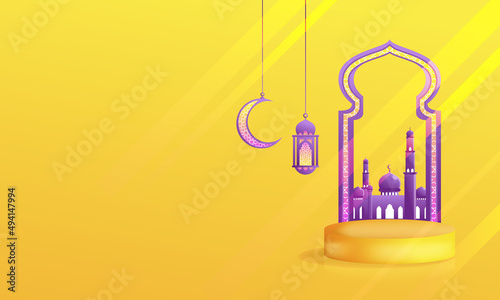 Ramadhan Kareem 3D Product Stage Bright