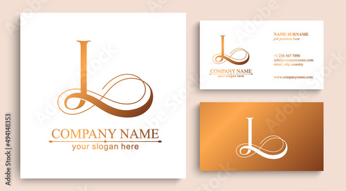 L logo or monogram. L Letters of the alphabet Initials. Beautiful logo design for company branding. Vector illustration. photo