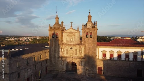 The sunset with the church in the city of Viseu - Portugal