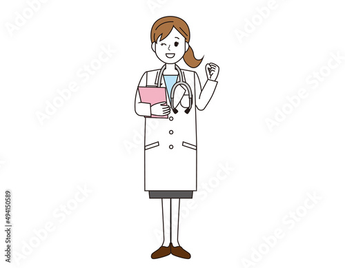 女性の医師　医療従事者　イラスト