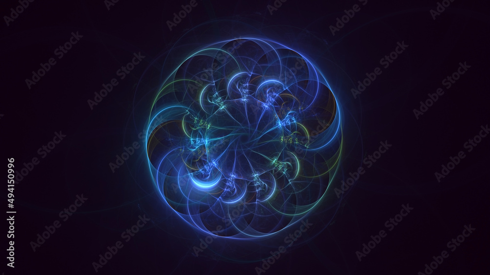 Obraz premium 3D rendering abstract multicolor fractal light background