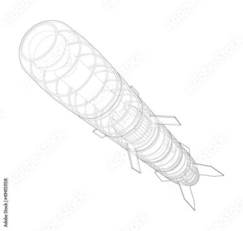 Military missile army rocket. Vector
