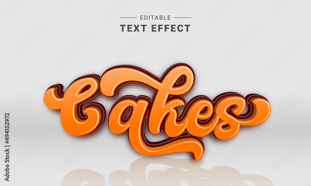 Editable text style effect - Cakes text style theme.	
