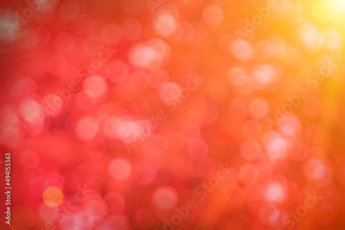 Abstract blurred red color for background, Blur festival lights outdoor and pink bubble focus texture decoration.