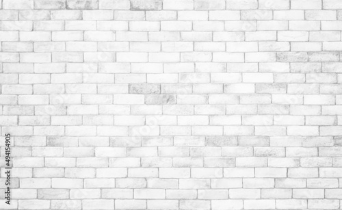 White brick wall texture background. Brickwork painted of blue color interior decorative.