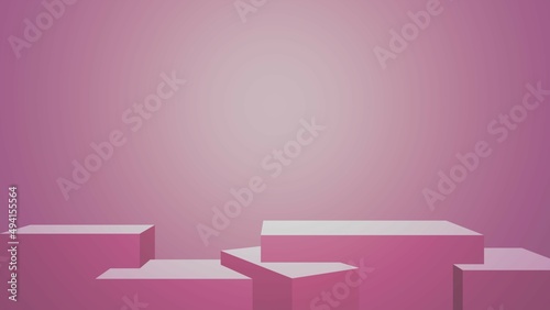 stage podium background purple pink 3d illustration