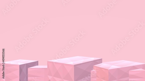 pink stage podium background 3d illustration