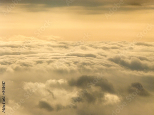 Abstract view to clouds from airplane