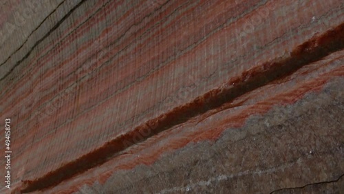 multicolor fragment of potassium salt mine's tunnel. extraction of the potassium salt. salt mining and production.Moving of underground multicolor background fragment with traces