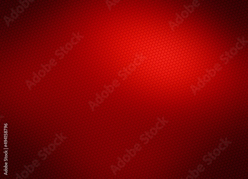 Dark red metal lattice abstract background. Minimal hexagonal pattern. Smooth surface.