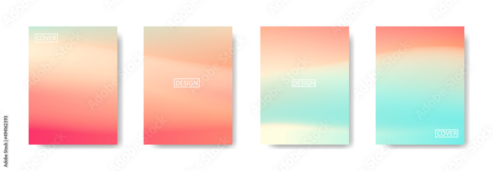 Set of abstract background with beautiful gradation color, colorful background for poster flyer banner backdrop.vertical banner.cool fluid background vector illustration