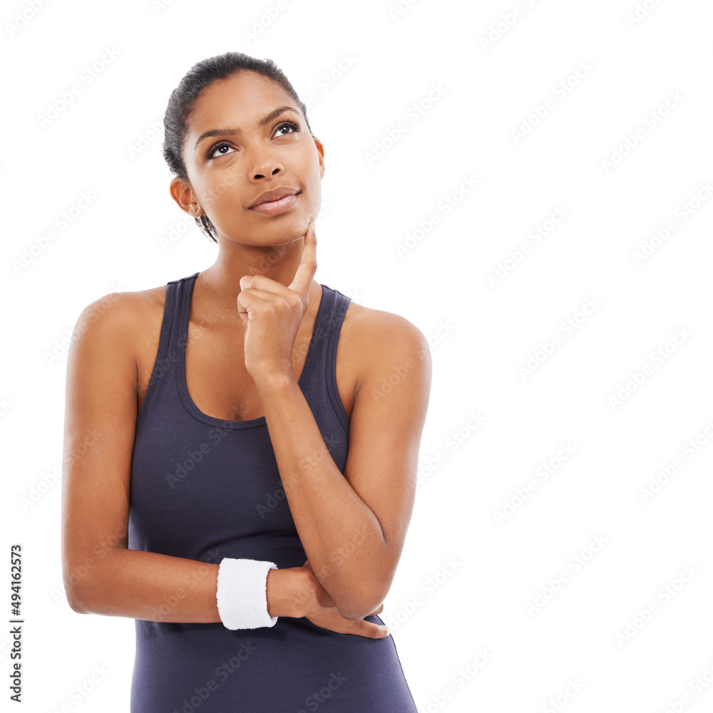 Radiating confidence. Studio shot of a sporty young woman posing against a white background. Radiating confidence. Studio shot of a sporty young woman posing against a white background.