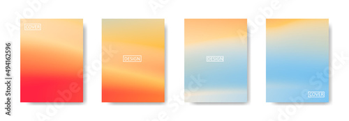 Set of abstract background with beautiful gradation color, colorful background for poster flyer banner backdrop.vertical banner.cool fluid background vector illustration