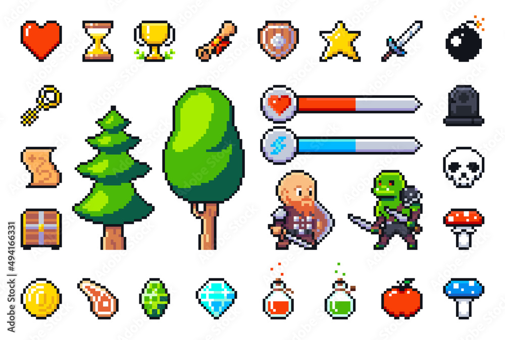 Create 16x16 or 32x32 pixel art character, item, icon, ui by Daviddelmundo