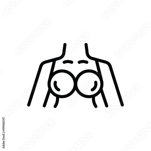 Black line icon for breasts