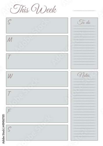 simple weekly planner for printing