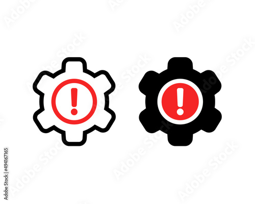 Fotografia Setting icon with exclamation mark. Vector illustration