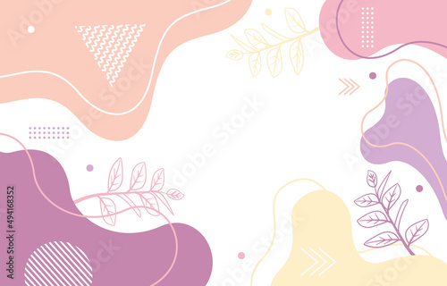 Cute Nature Floral Leaf Minimalist Girly Abstract Background Wallpaper