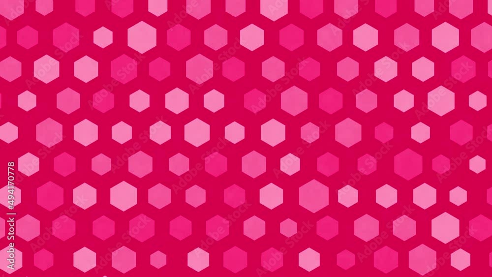 Pink and red hexagonal dots float and blink on a 4K red background. Pink and red hexagonal dots float and blink on a 4K red background.