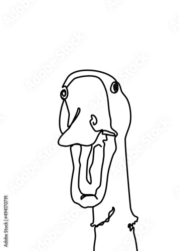 One continuous line drawing - duck