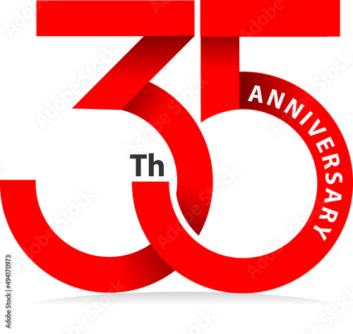 Vector illustration, modification 35 number for anniversary symbol.