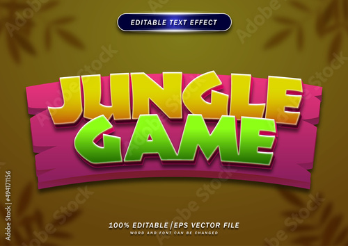 Jungle game editable text effect