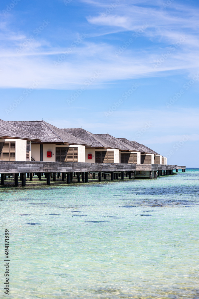 Luxury villas on a Maldives resort
