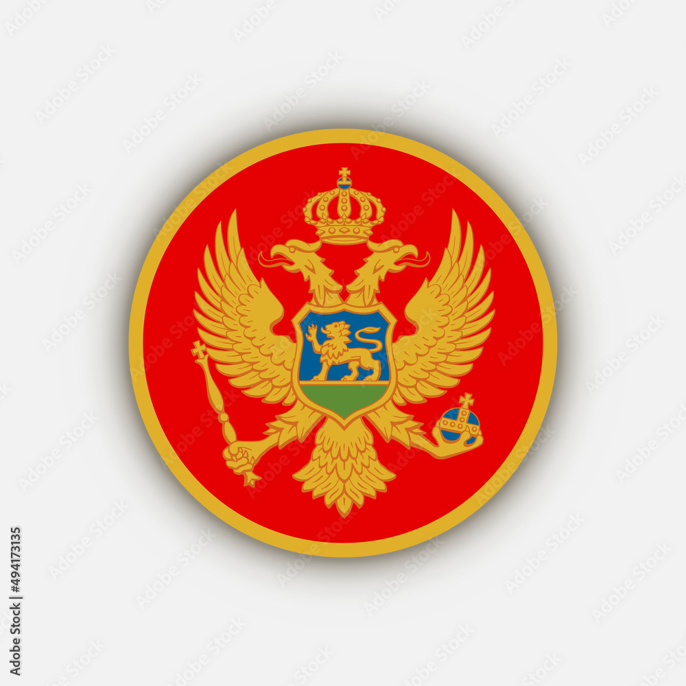 Country Montenegro. Montenegro flag. Vector illustration. Country Montenegro. Montenegro flag. Vector illustration.