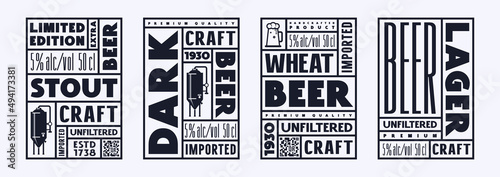 Set of template label for craft beer