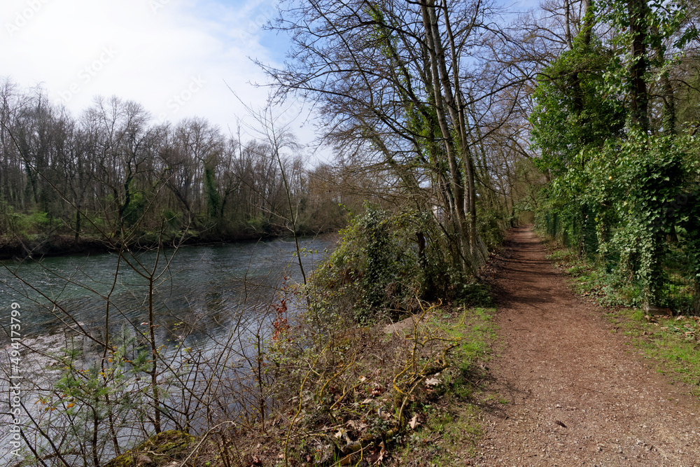 path along the Loiret river near Orleans city path along the Loiret river near Orleans city