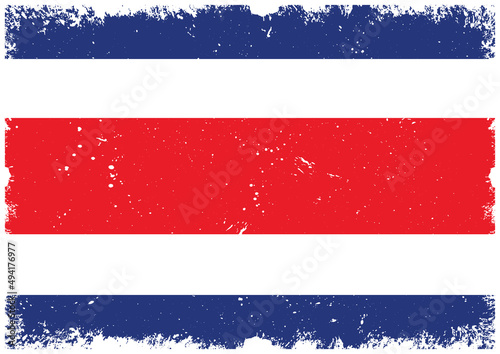 Illsutrated of Costa Rica grunge flag