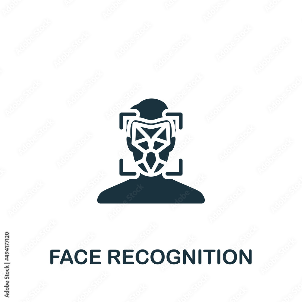 Face Recognition icon. Monochrome simple icon for templates, web design and infographics
