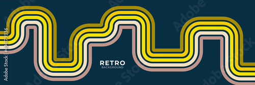 retro vintage 70s style stripes background poster lines. shapes vector design graphic 1970s retro background. abstract stylish 70s era line. vector illustration