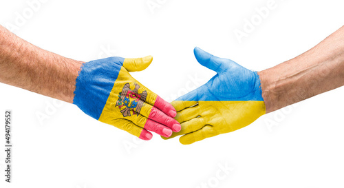 Handshake between Moldova and Ukraine photo