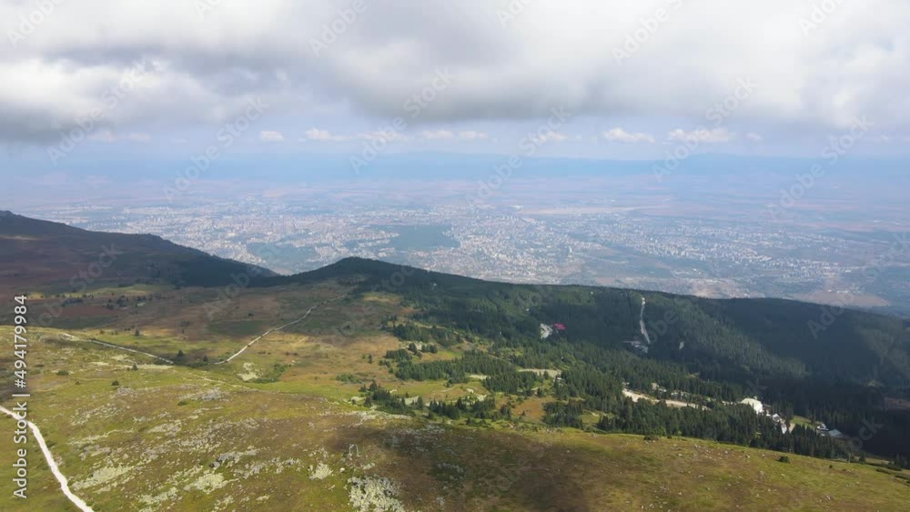 Aerial landscape near Cherni Vrah peak at Vitosha Mountain, Sofia City Region, Bulgaria Aerial landscape near Cherni Vrah peak at Vitosha Mountain, Sofia City Region, Bulgaria