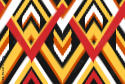 Ikat ethnic pattern traditional. Seamless pattern in tribal. Design for background, wallpaper, vector illustration, textile, fabric, clothing, batik, carpet, embroidery.