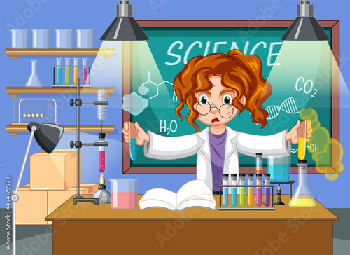 A scientist experiment in the lab