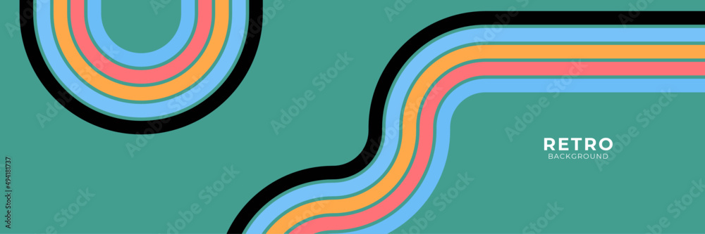 retro vintage 70s style stripes background poster lines. shapes vector design graphic 1970s retro background. abstract stylish 70s era line. vector illustration