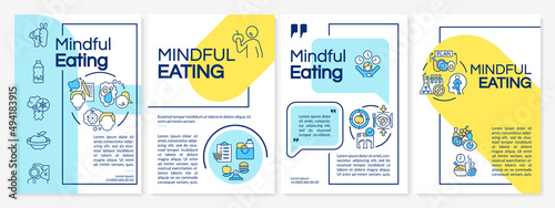 Photo Mindful eating blue and yellow brochure template