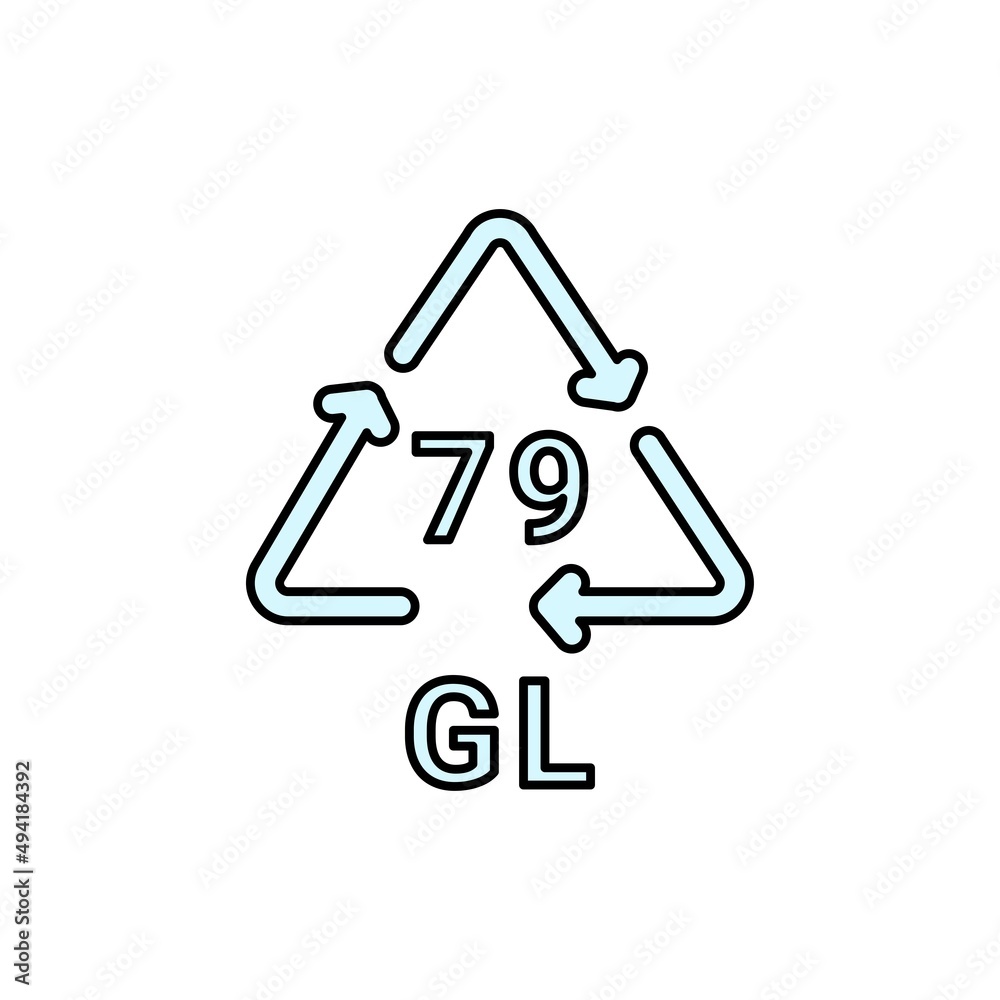 Glass recycling code GL 78 line icon. Consumption code. Glass recycling code GL 78 line icon. Consumption code.