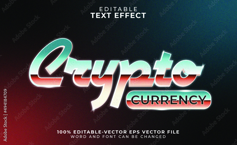 Crypto currency editable text effect