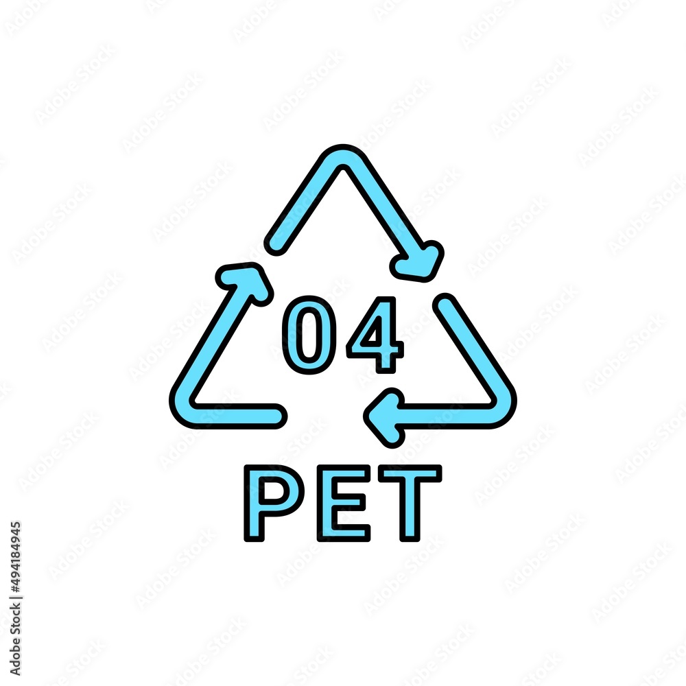 Plastic recycling code PET 04 line icon. Consumption code polyethylene. Plastic recycling code PET 04 line icon. Consumption code polyethylene.