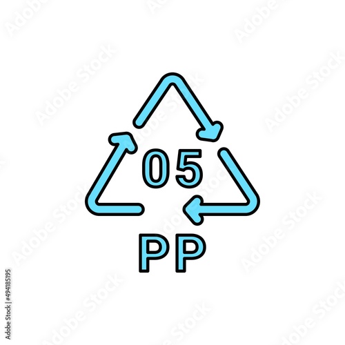 Plastic recycling code PP 05 line icon. Consumption code. © Backwoodsdesign