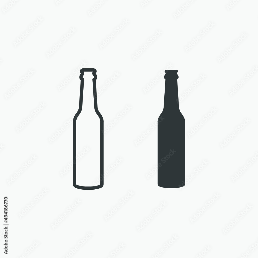 bottle, alcohol, wine, drink, beer icon vector set bottle, alcohol, wine, drink, beer icon vector set