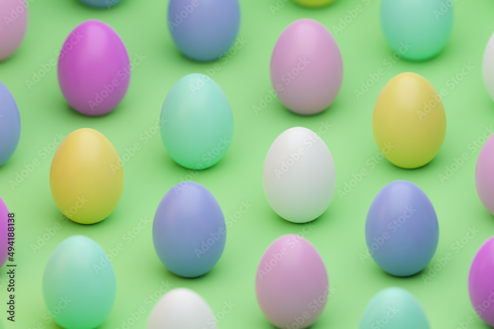 3d render Easter eggs isometric pattern background with shallow depth of field. Colorful eggs 3d render Easter eggs isometric pattern background with shallow depth of field. Colorful eggs