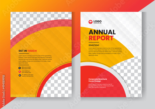 Corporate company profile brochure annual report booklet proposal cover page layout concept design with modern shapes