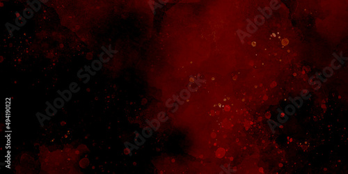 Red grunge texture and Old wall texture cement black red background abstract dark color design are light with white gradient background. 