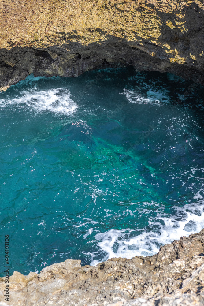 Watamula Hole - natural sight on the island Curacao in the Caribbean 